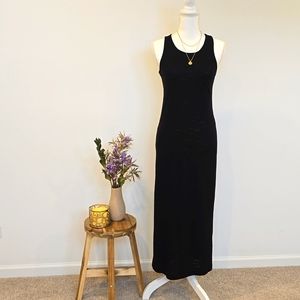 Stradivarius Black Racerback Maxi fitted Dres